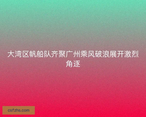 大湾区帆船队齐聚广州乘风破浪展开激烈角逐